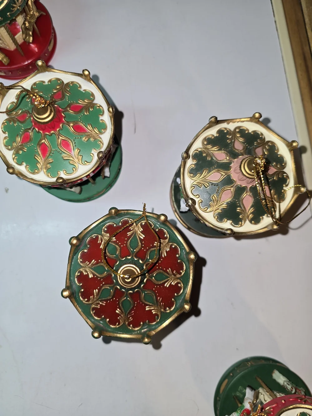 Set Of 10 Vintage Horse Carousel Christmas Ornaments